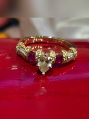 Gold and Pink Gemstone Ring